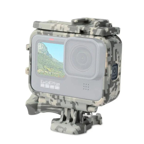 Beskyttelsesramme med tilbehørsholder Cold Shoe til GoPro Hero12/11/10/9 Sort - Camouflage - Sand