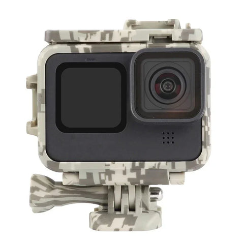 Beskyttelsesramme med tilbehørsholder Cold Shoe til GoPro Hero12/11/10/9 Sort - Camouflage - Sand