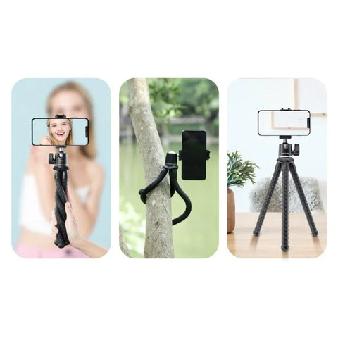 Telesin stativ fleksibelt 360 graders kuglehoved 1/4" skrue / Mobilholder / Tilbehørssko - Octopus