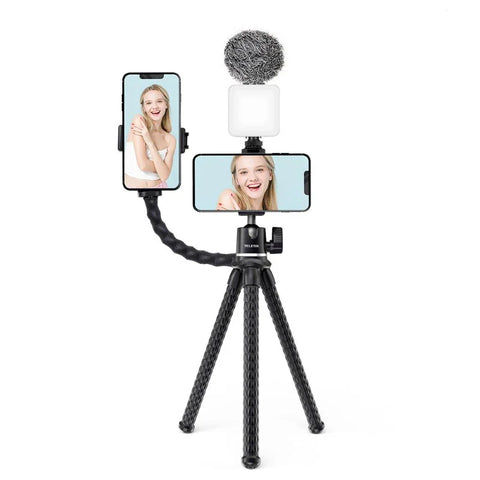 Telesin stativ fleksibelt 360 graders kuglehoved 1/4" skrue / Mobilholder / Tilbehørssko - Octopus