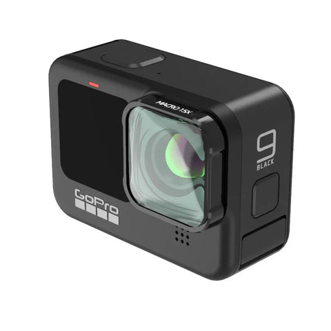 JSR Makroobjektiv 15x forstørrelse til GoPro Hero 12/11/Mini/10/9 Sort