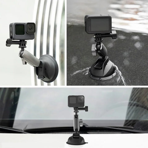 Telesin Sugekopmontering Dobbeltledt - 360° Kugleled - Kraftig - Aluminium