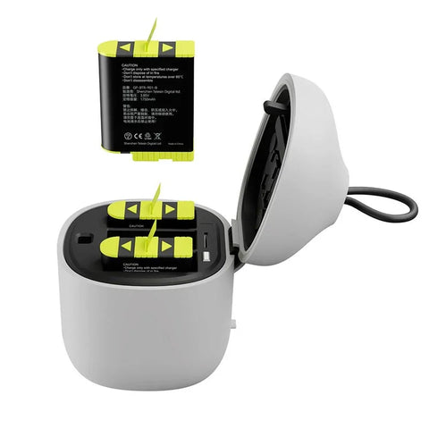 Telesin batterier 3 stk. og allInBox med opbevaring til batterier + microSD-læser - Triple - til GoPro Hero12/11/10/9 Sort