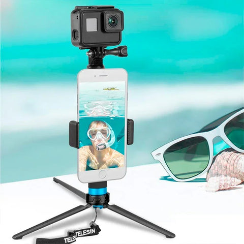 Telesin Tripod - Selfiestang GoPro med Mobilholder - Aluminium 200-900mm