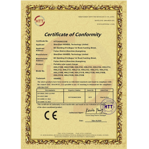 HAWEEL 21W Vikbar Solpanel med Snabbladdning