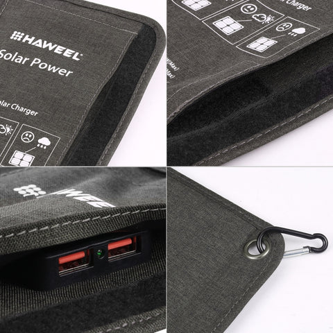 HAWEEL 21W Vikbar Solpanel med Snabbladdning