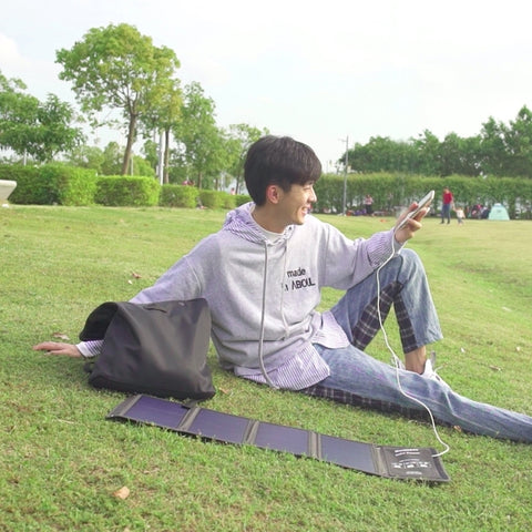 HAWEEL 28W Vikbar Solpanel med Snabbladdning