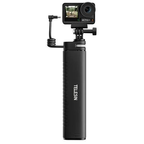 Telesin Selfie-stang med 10000mAh Powerbank, USB-C, QC / PD 18W, 216-900mm - Sæt