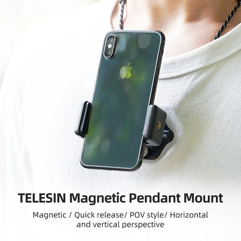 Telesin magnetisk halsrem med separat magnetisk montering til actionkamera