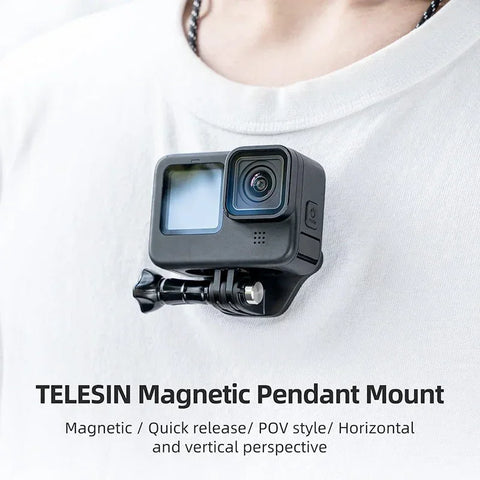 Telesin magnetisk halsrem med separat magnetisk montering til actionkamera