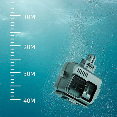Vandtæt etui i aluminium med tilbehørsholder, kold sko til GoPro Hero 12/11/10/9, sort