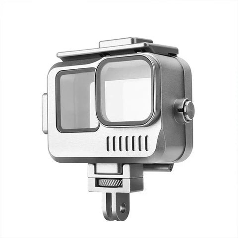 Vandtæt etui i aluminium med tilbehørsholder, kold sko til GoPro Hero 12/11/10/9, sort