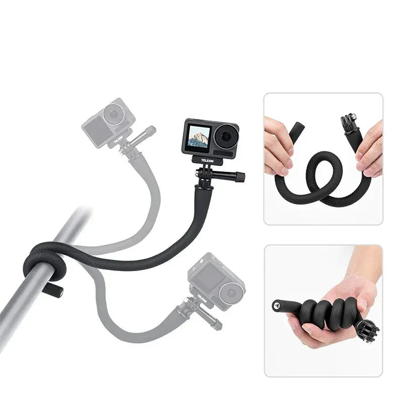 Telesin Flexible Mount - Flexibelt Svanhalsfäste 1/4" till GoPro - Action King