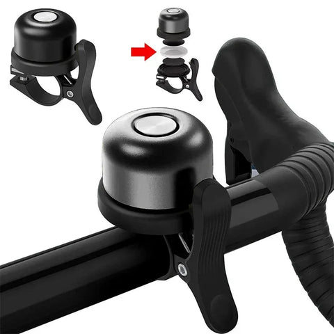 Cykelklokke med holder til Apple AirTag - Sort
