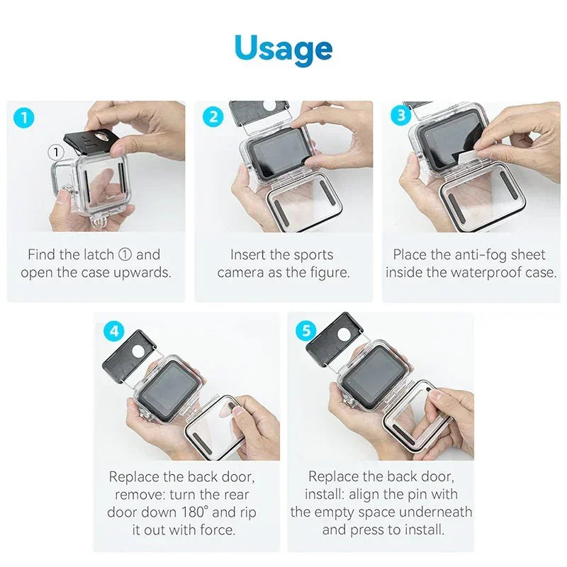 Telesin Vattentätt skal med dubbla bakdörrar till GoPro Hero13/12/11/10/9 Black - Action King