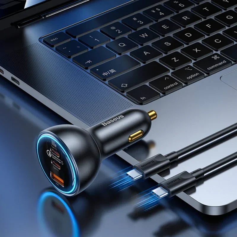 Baseus Qualcomm QC5 Car - Snabbladdare Bil QC5 / PPS 160W - 3xUSB Typ A/C - Svart - Action King