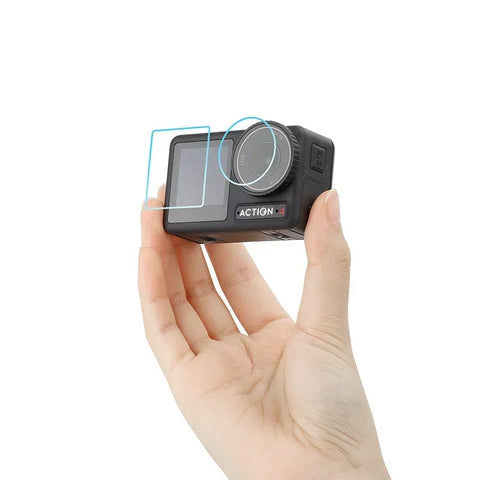 Linsebeskytter og skærmbeskytter til DJI Osmo Action 4 - 2-pak - Sæt