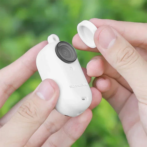 Silikone etui / etui med linsedæksel og rem til Insta360 GO 3 kamera - Hvid