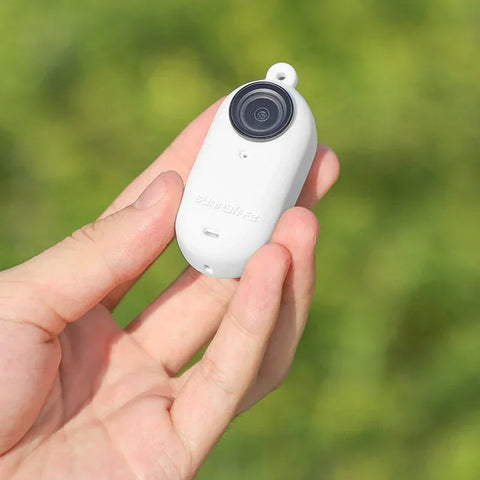 Silikone etui / etui med linsedæksel og rem til Insta360 GO 3 kamera - Hvid