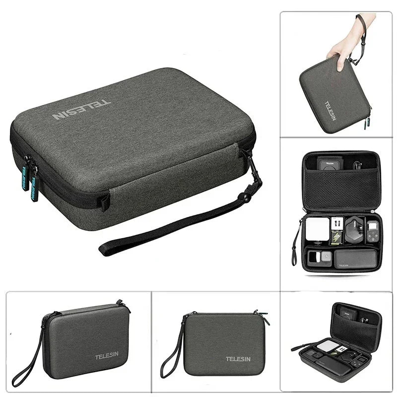 Telesin Väska / Förvaring Mellan Universal för Kamera / Mobil / Tillbehör - DIY - Grå - Action King