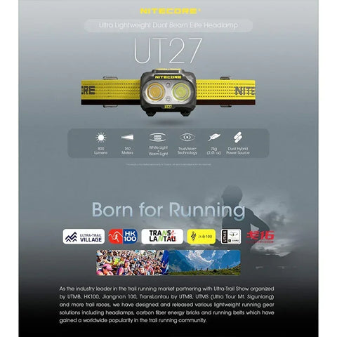 Nitecore UT27 Pandelampe Dual Beam Elite - 800lm
