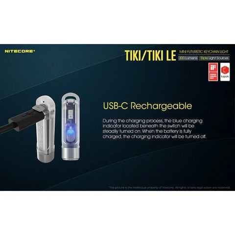 Nitecore TIKI Nøgleringslampe USB-C - 300lm