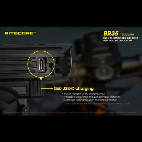 Nitecore BR35 Cykellygte USB-C - 1800lm