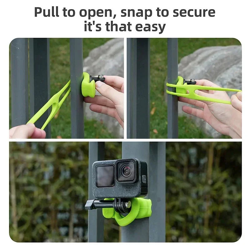 Telesin Flexibelt Silikonfäste 360° till Kamera - Svart - Action King