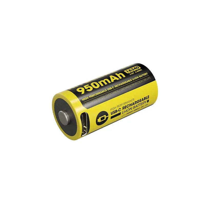 Nitecore NL169R Li-ion - RCR123 Batteri - 950mAh, 3.6V, USB-C Laddning - Action King