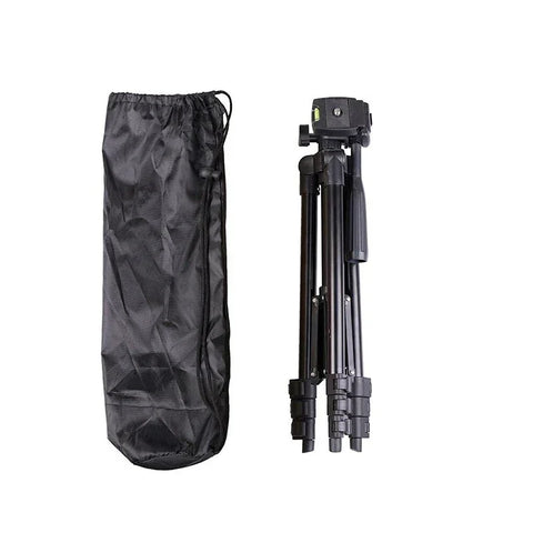 Stativ / kamerastativ 360° lys + mobilholder - Aluminium 370-1020mm