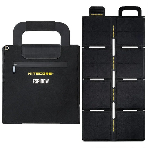 Nitecore FSP100W Vandtæt Foldbart Solpanel 100W - Bærbart Vandtæt Solpanel 100W