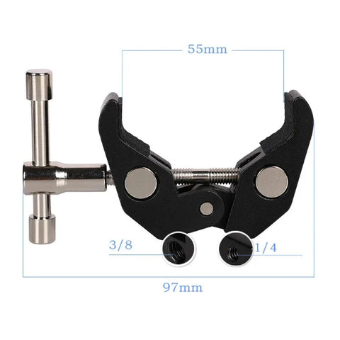 Magic Arm Dobbelt 360° Kugleled + Klemme - 11" - Aluminium - Sæt