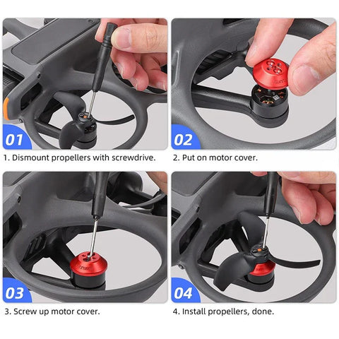 Motorbeskyttelse / dæksel til DJI Avata 2 - Aluminium - Sort