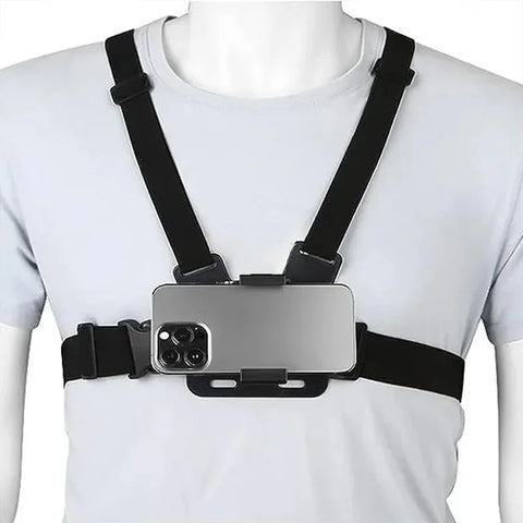 Brystsele med montering til GoPro, mobiltelefon, 1/4" skrue - Kit