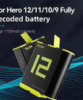 Telesin Batteri till GoPro Hero12/11/10/9 Black - ersätter SPBL1B - 1750mAh - Action King