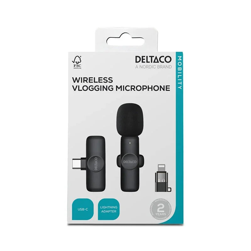 Deltaco Trådlös Mikrofon till Mobil iOS / Android & Dator - Kit - Action King