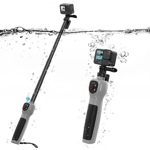 Telesin Selfie Stick Vandtæt - 250-850mm med Fjernbetjening til GoPro Hero13/12/11/Mini/10/9/8 Sort / Max
