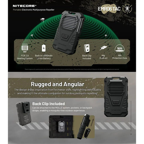 Nitecore EMR06 TAC Bærbar Myggespray V2 - Genopladelig 1800mAh
