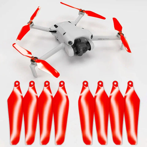 Master Airscrew - DJI Mini 4 Pro / 3 Pro Super Stealth Upgrade Propeller - Propel - Rød - Sæt med 4 stk.