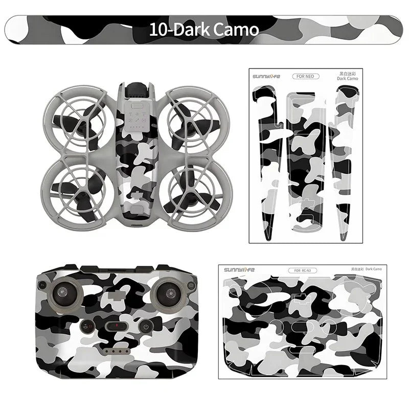 Kamouflage-skin till DJI Neo + RC-N3 - Vinter - Action King