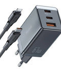 Mcdodo GaN 5 Mini Fast Charger Pro CH-1544 - Väggladdare - Snabbladdare QC4+ / PD 67W - 110-240V till USB - 3xUSB A/C - Svart - Action King