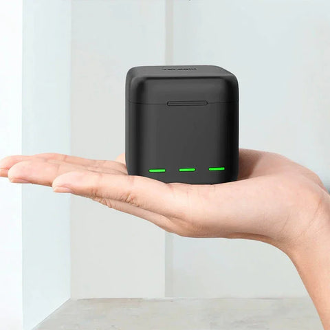 Telesin Batterioplader med Opbevaring til Batterier + microSD - Triple - til GoPro Hero13 Sort