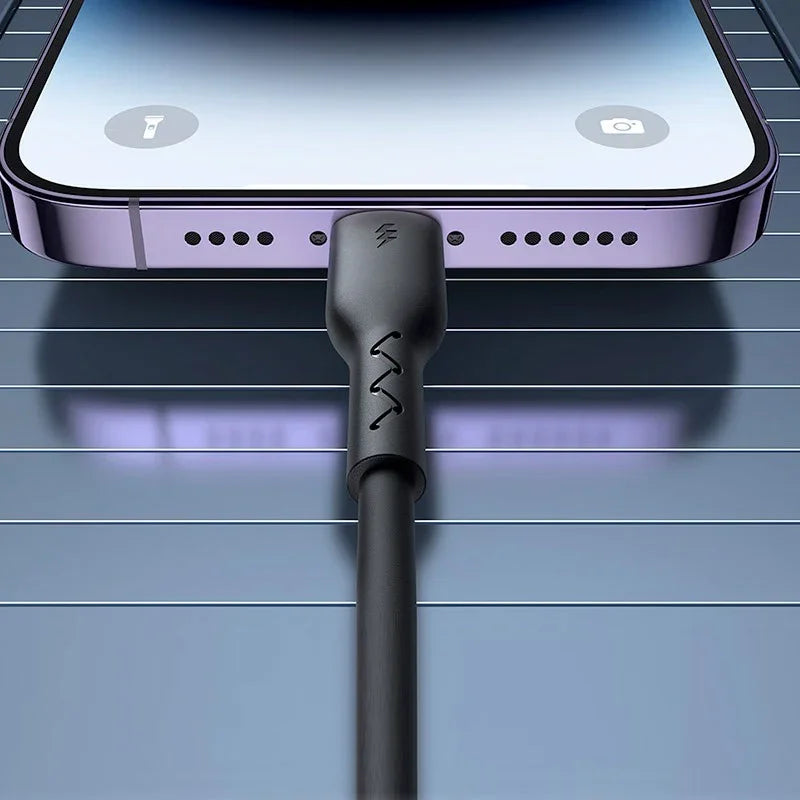 Joyroom Flexible Fast Charging Cable SA38, USB-C - Lightning Kabel, Spiral, 30W, 1.5m - Svart - Action King