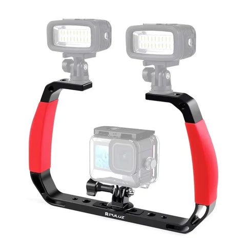 Puluz Dobbeltgreb til Dykning / Stabilisering / Håndtag / Udstyrsholder - Aluminium