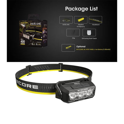 Nitecore HA15 UHE pandelampe - 400lm