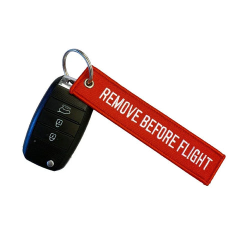 Lanyard - FJERN FØR FLYVNING - Rød/Hvid