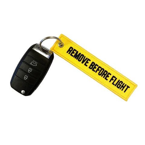 Lanyard - FJERN FØR FLYVNING - Gul/Sort