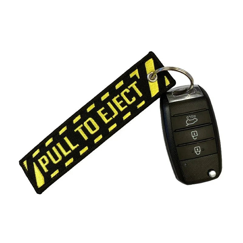 Nyckelband - PULL TO EJECT - Svart/Gul - Action King