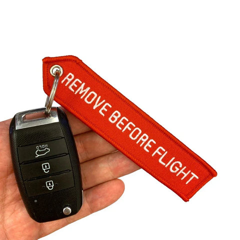 Lanyard - FJERN FØR FLYVNING - Rød/Hvid Pil