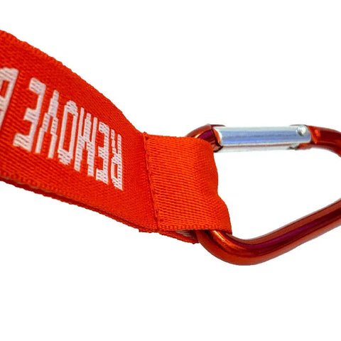 Lanyard - FJERN FØR FLYVNING - Rød/Hvid - Karabinhage